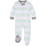 Burt's Bees Baby Baby Boys' Sleep and Play Pjs, 100% Organic Cotton One-Piece Romper Jumpsuit Zip Front Pajamas